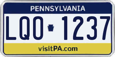 PA license plate LQO1237