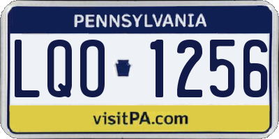 PA license plate LQO1256
