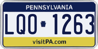 PA license plate LQO1263