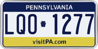 PA license plate LQO1277