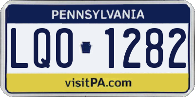 PA license plate LQO1282