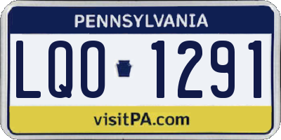 PA license plate LQO1291