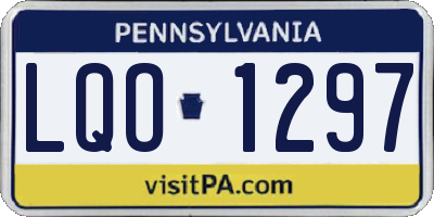 PA license plate LQO1297