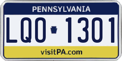 PA license plate LQO1301
