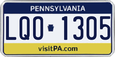 PA license plate LQO1305