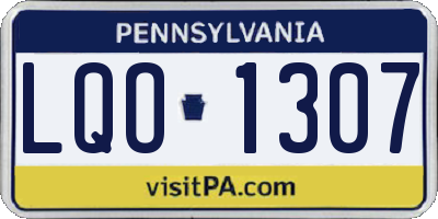 PA license plate LQO1307