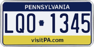 PA license plate LQO1345