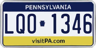 PA license plate LQO1346