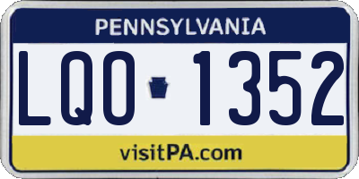 PA license plate LQO1352