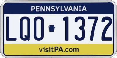 PA license plate LQO1372