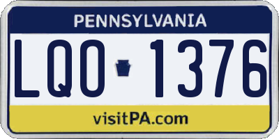 PA license plate LQO1376