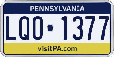 PA license plate LQO1377