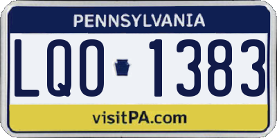 PA license plate LQO1383