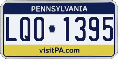 PA license plate LQO1395