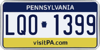 PA license plate LQO1399