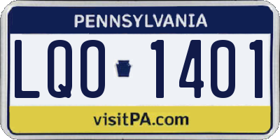 PA license plate LQO1401