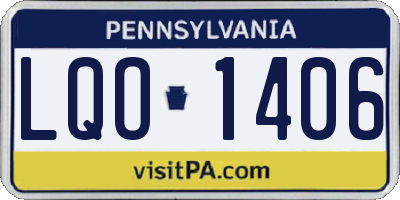 PA license plate LQO1406
