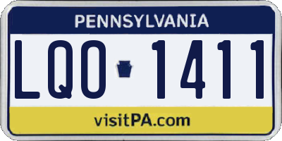 PA license plate LQO1411