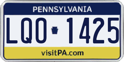 PA license plate LQO1425