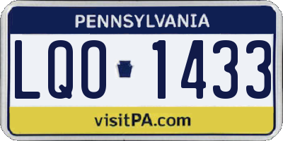 PA license plate LQO1433