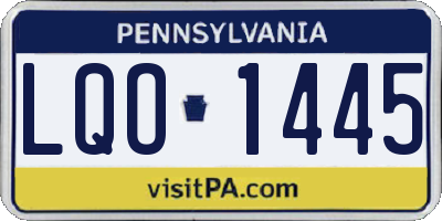 PA license plate LQO1445