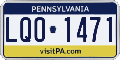 PA license plate LQO1471