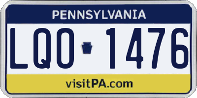 PA license plate LQO1476
