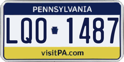 PA license plate LQO1487