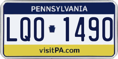 PA license plate LQO1490
