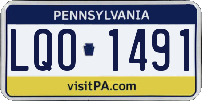 PA license plate LQO1491