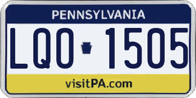 PA license plate LQO1505
