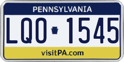 PA license plate LQO1545