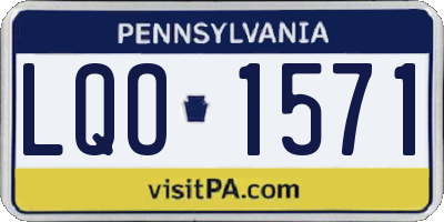 PA license plate LQO1571