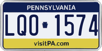 PA license plate LQO1574