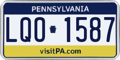PA license plate LQO1587