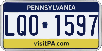 PA license plate LQO1597