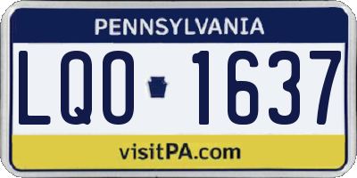 PA license plate LQO1637