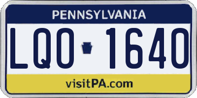 PA license plate LQO1640