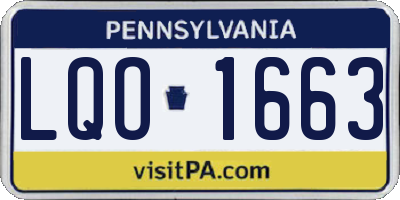 PA license plate LQO1663