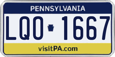 PA license plate LQO1667