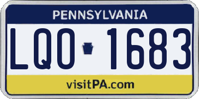 PA license plate LQO1683