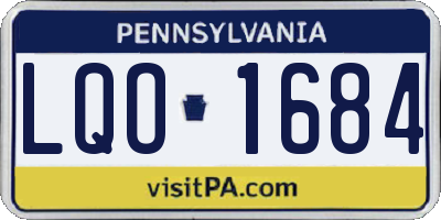 PA license plate LQO1684