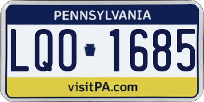 PA license plate LQO1685