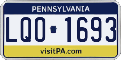 PA license plate LQO1693