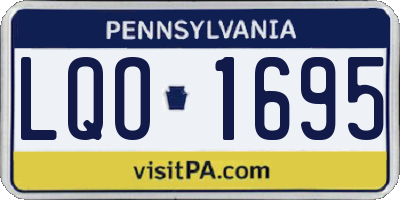 PA license plate LQO1695