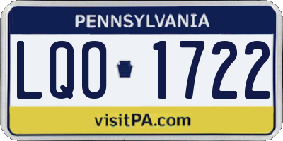 PA license plate LQO1722