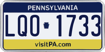 PA license plate LQO1733