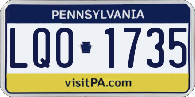 PA license plate LQO1735