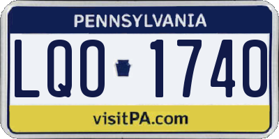 PA license plate LQO1740