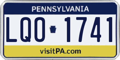 PA license plate LQO1741